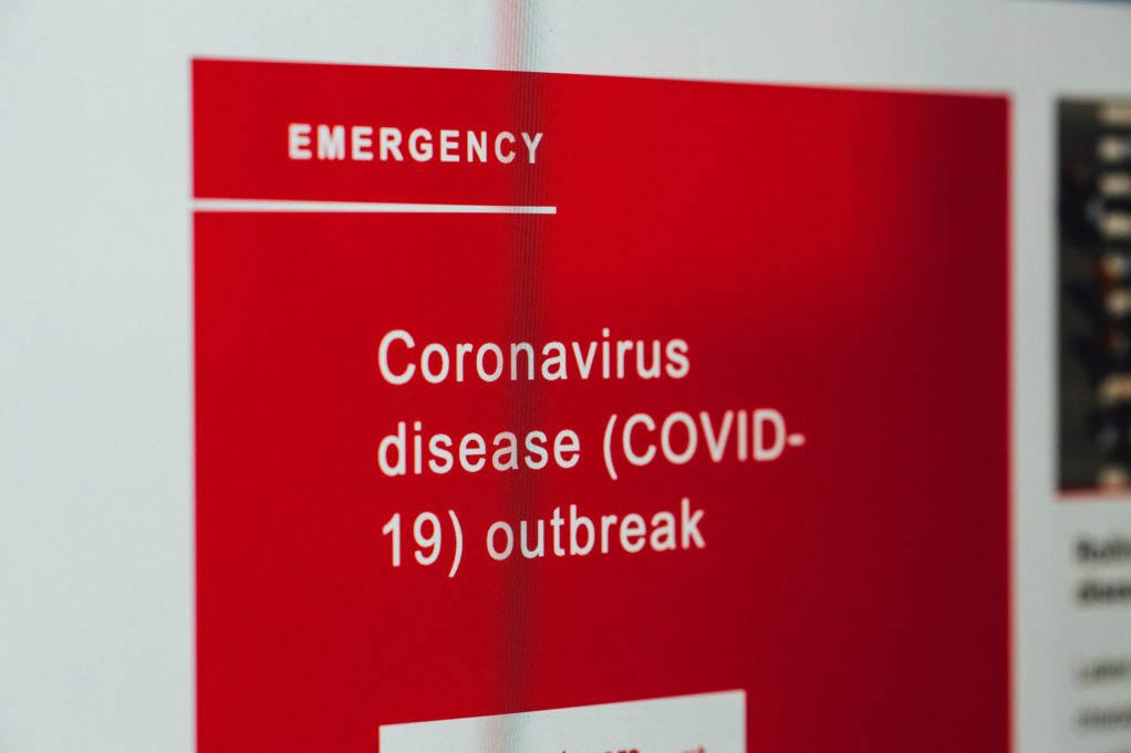 Coronavirus Emergency Notice in red